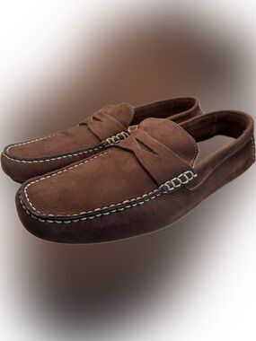 Cole Haan Howland Penny Brown Nubuck Penny Loafers